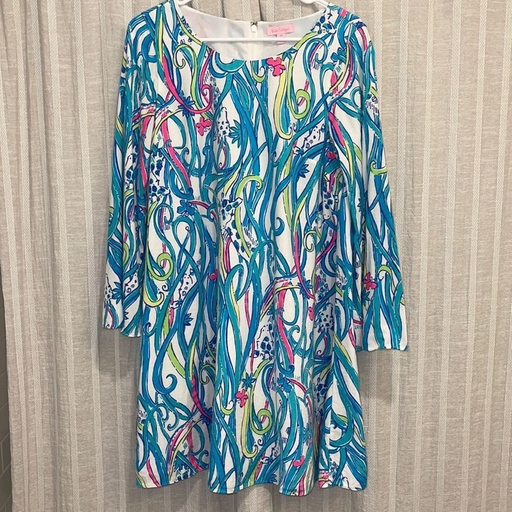 Lilly Pulitzer Multicolor Swirl Print Shift Dress - Blue, Green, Pink